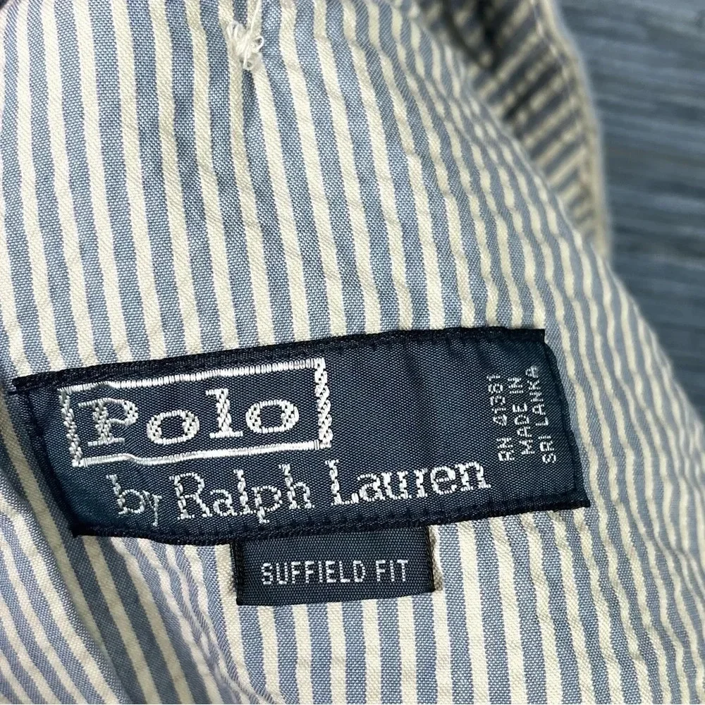 Polo Ralph Lauren Suffield Fit Seersucker Shorts Men's Size 40 Blue White Stripe